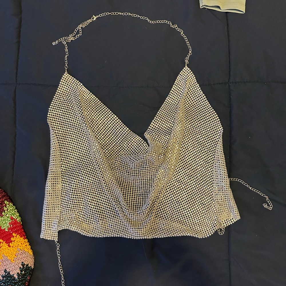 Shimmering Cowl Neck Top